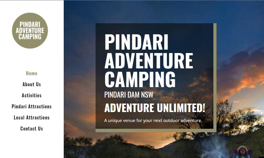 Pindari Adventure Camping Website