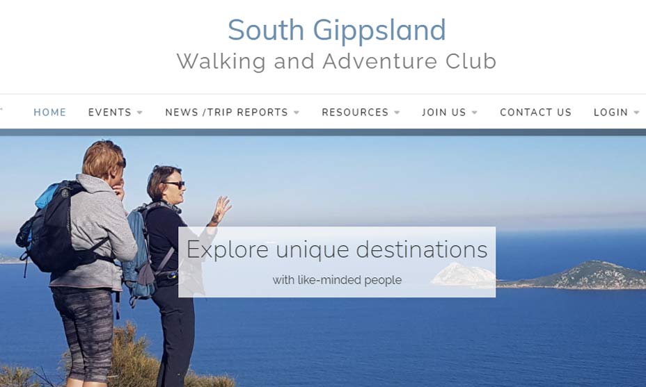 South Gippsland Walking and Adventure Club Website